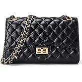 DIUY Quilted Leather Crossbody Bags for Women Trendy Ladies Shoulder Purse Satchel HandBag with Chain Strap