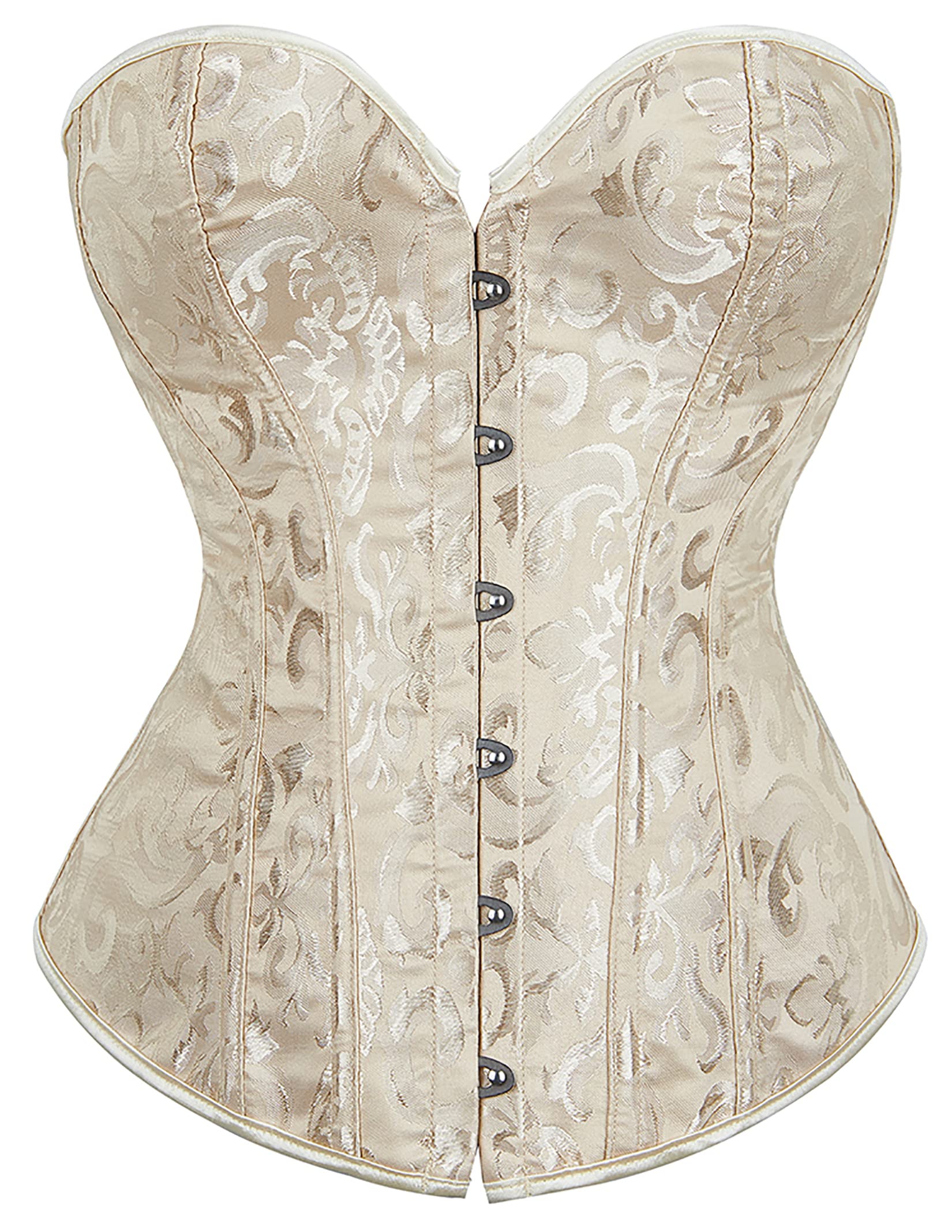 Photo 1 of Alivila.Y Fashion Womens Sexy Brocade Vintage Corset Overbust Bustier 810-Cream-L