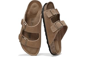 Project Cloud 100% Genuine Leather Flat Sandals For Women 2026 Cork Footbed Womens Sandals with Memory Foam and arch support Vacation Essentials Slides for Women Footwear (Venita)