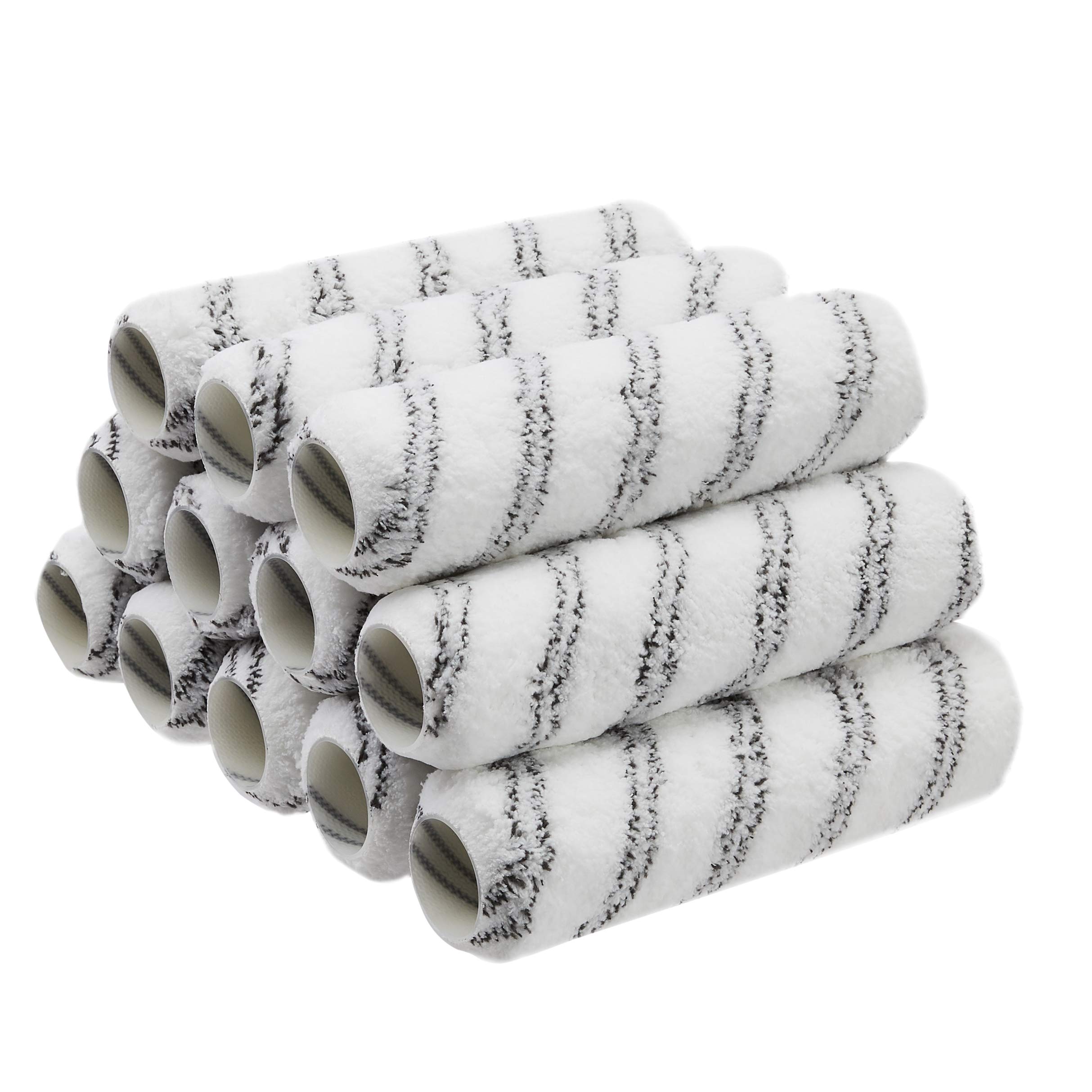 Photo 1 of Amazon Basics Microfiber Paint Roller Covers, for Smooth Finish, 9" x 3/8", 12-Pack