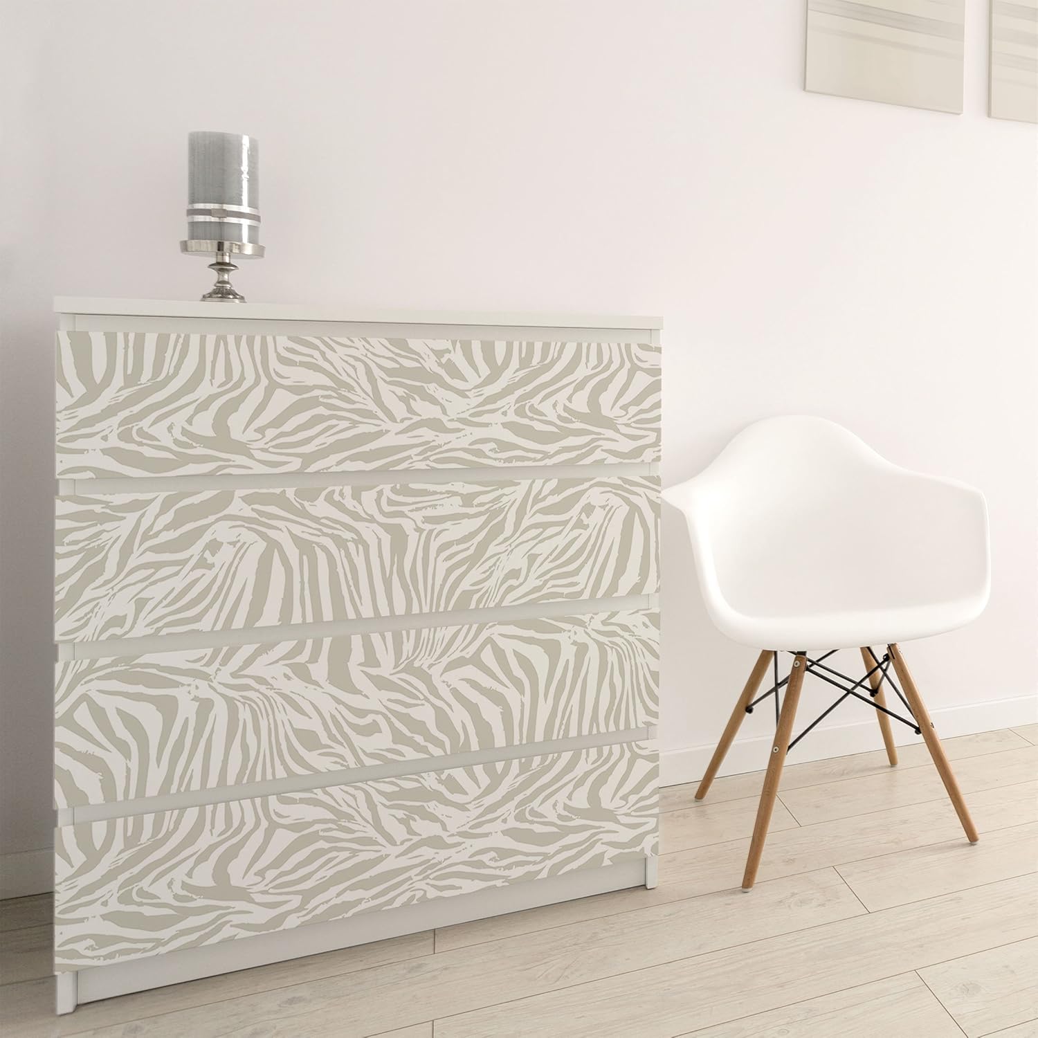 Carta Adesiva Per Mobili Zebra Design Light Gray Stripe