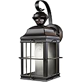 Globe Electric HZ-4144-BK 150 Degree Motion Sensing Decoractive Security Light with DualBrite Technology, Black, Bulb Not Inc