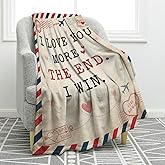 Jekeno Wedding Anniversary I Love You Blanket Gifts for Her Him, Valentine’s Birthday Gifts for Women Men, I Love You More Romantic Present for Wife Husband, Couple Gift Ideas for Girlfriend Boyfriend