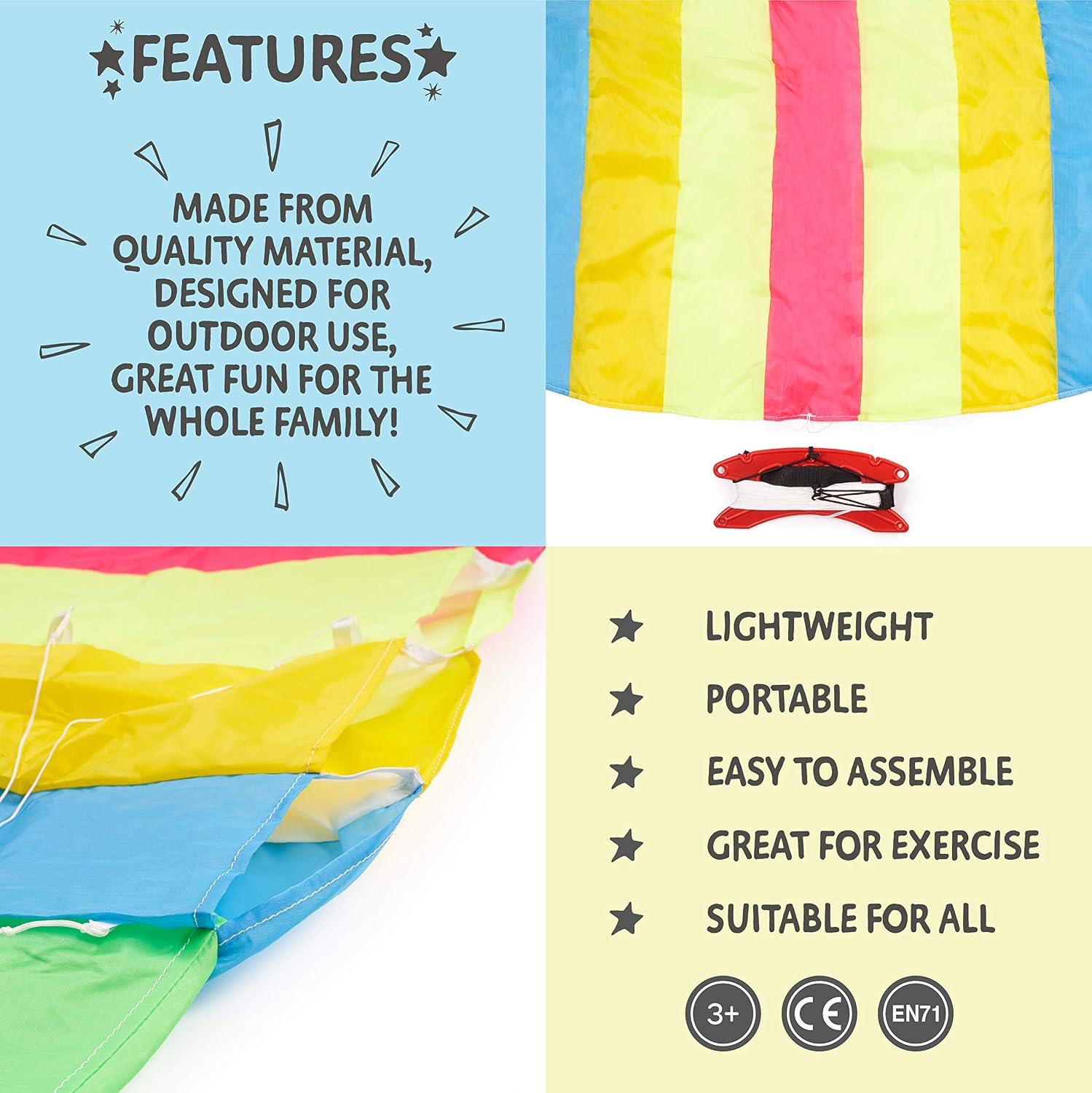 The Twiddlers - Large Easy to Assemble Rainbow Kite - 55 x 120 cm, Multicolor, 55 cm x 120 cm - Image 5