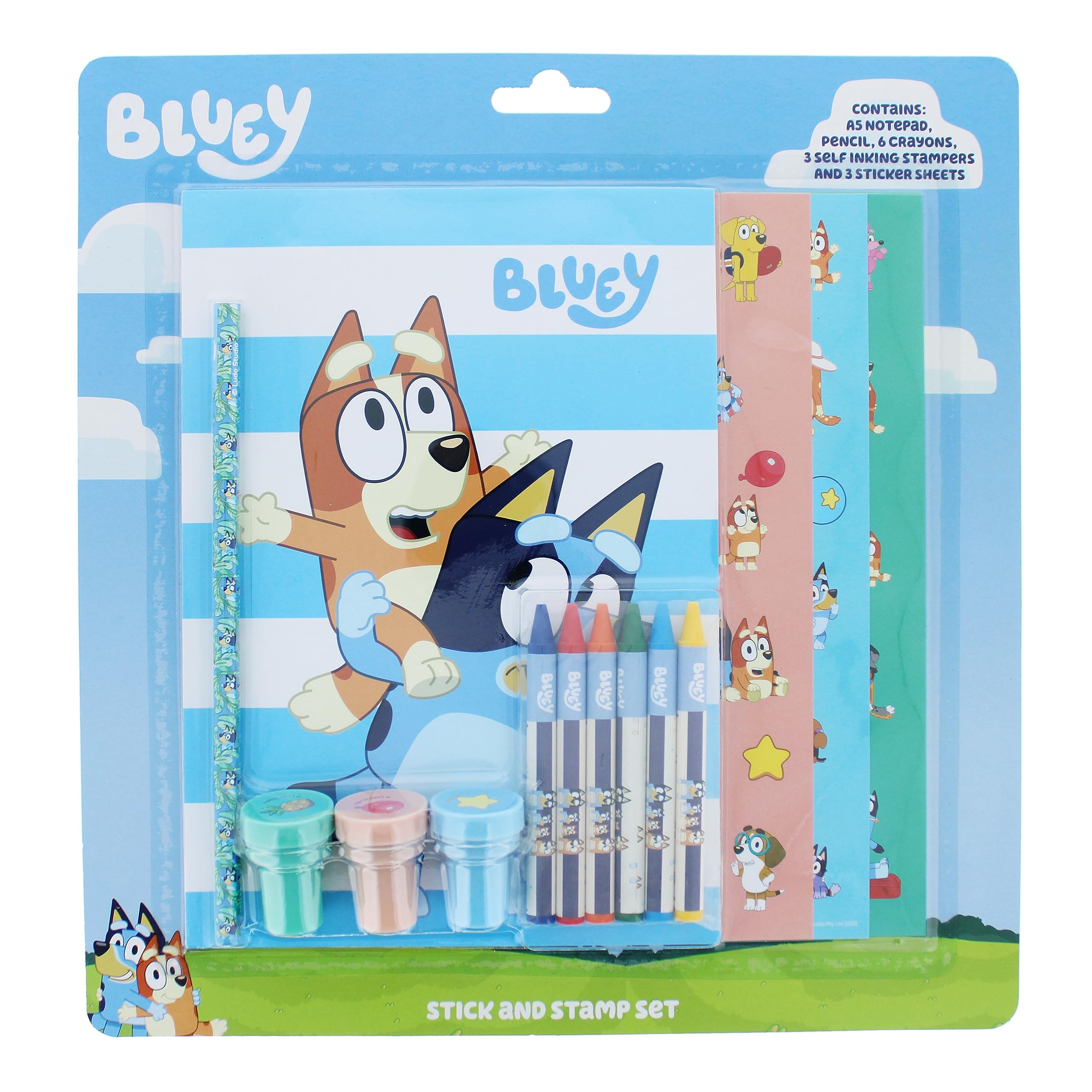 Blueprint Collections Bluey Stick & Stamp Set | Fun Colouring & Stationery Kit | Fun Arts & Crafts Set | Bluey Toys & Gifts