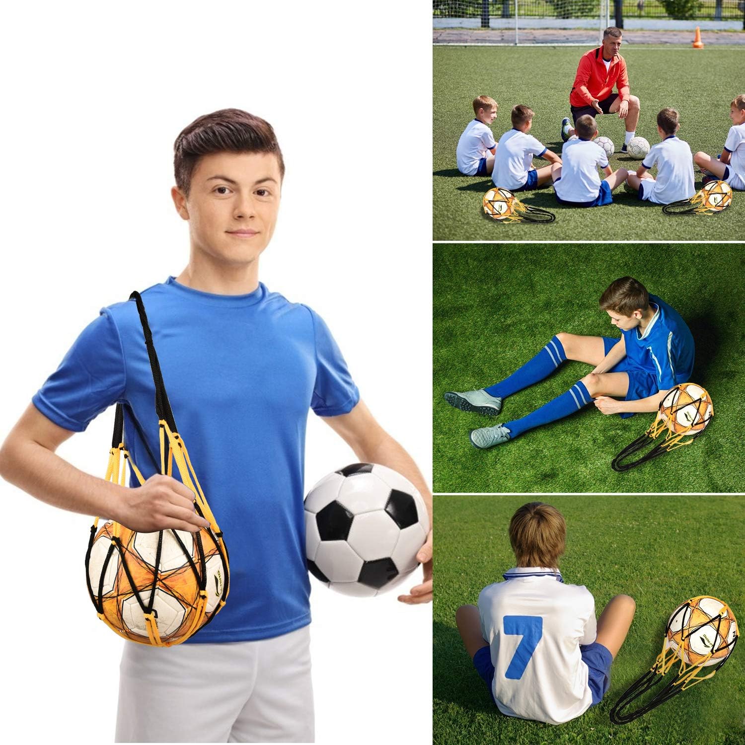 JJDPARTS 2 Pack Sports Ball Holder Wall Mount Display Rack with 2 Pack Basketball Net Bags for Basketball Volleyball Rugby Soccer (2 Pack): Sports & Outdoors