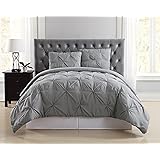 Truly Soft Everyday CS1969GYFQ-1500 Pleated Comforter Set, Grey, Full/Queen