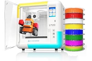 X-Maker 3D Printer with 8 PLA Filament Set, Fully Enclosed, Creation Courses, and Idea for Households, Wi-Fi Printing, Resume
