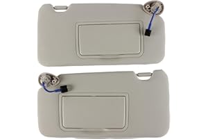 PEVAST PEVEST Sun Visor with Lights&Mirror LH Driver Side-Platinum Gray Interior for Honda HR-V EX-L/EX/LX/Sport 2016-2022 | Replaces OE:83230-T7W-A12ZA, 83280-T7W-A11ZA (Honda HRV 16-22 Platinum Gray Pair)