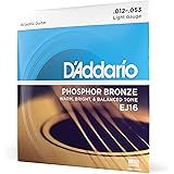 D'Addario Guitar Strings - Phosphor Bronze Acoustic Guitar Strings - EJ16 - Rich, Full Tonal Spectrum - For 6 String Guitars 