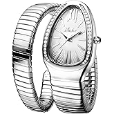 MASTOP Snake Face Watch for Women 5.9-7.1in Snake Shape Face Women Watches Ladies Watches Waterproof Steel Dainty Dress Female Wrist Watches Relogio Feminino