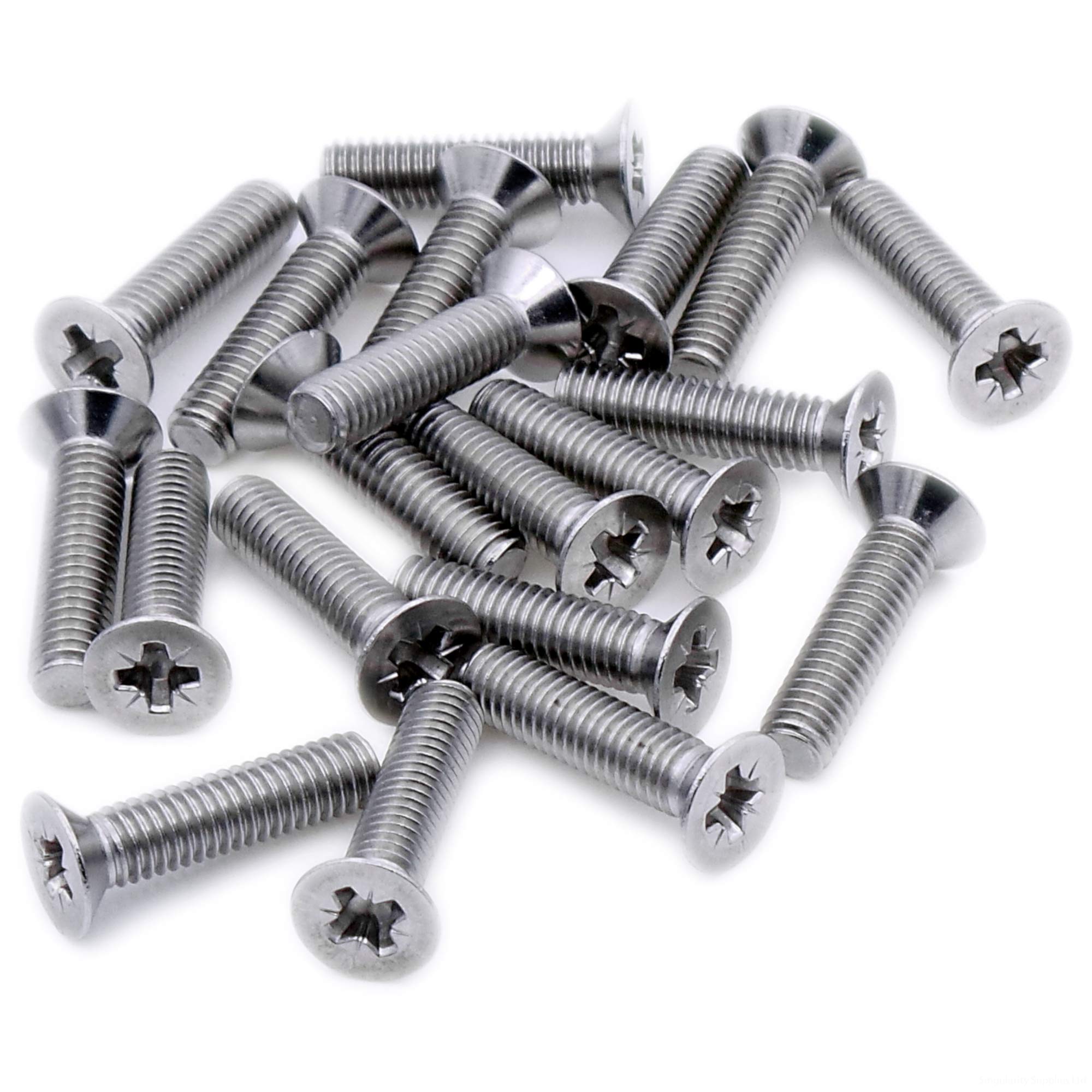M1.6 (1.6mm x 16mm) Pozi Countersunk Machine Screw (Bolt) - Stainless Steel (A2) (Pack of 20)