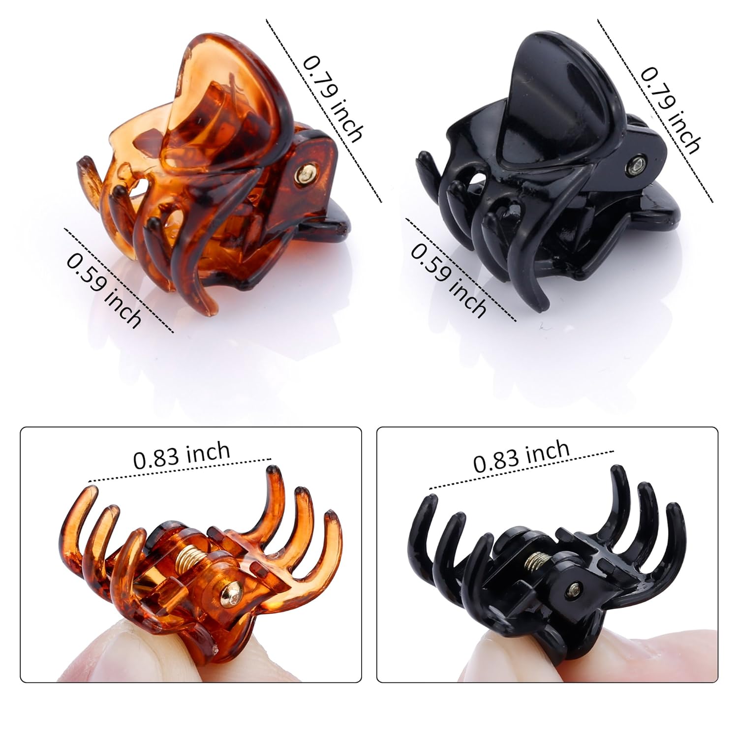 48 Pcs Mini Hair Clips for Girls and Women（Black and Brown) : Beauty
