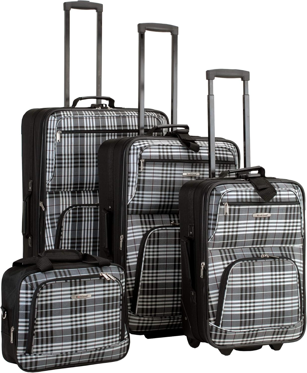 plaid luggage set