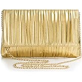 BABEYOND Clutch Purses for Women - Evening Bag Pleated Flap Clutch for Formal Party Cocktail Prom Wedding Handbags