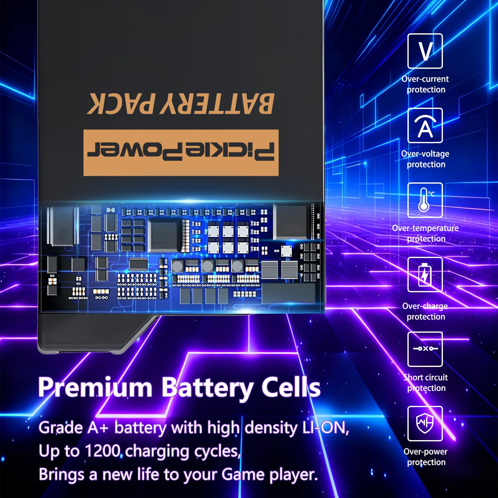 Pickle Power PSP 3000/2000 Battery with PSP Charger Cable for PSP 3000 / PSP Slim 2000 PSP-S110,PSP-3001, PSP-3000, PSP-3002, PSP-3004, PSP-2001, PSP Slim Console