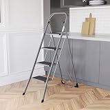 Home Vida 4 Step Ladder Heavy Duty Steel Folding 150kg Grey view 8