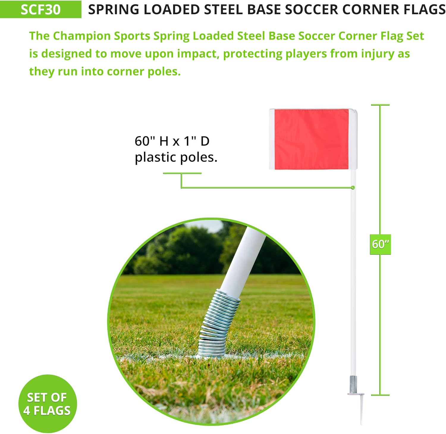 spring loaded corner flags