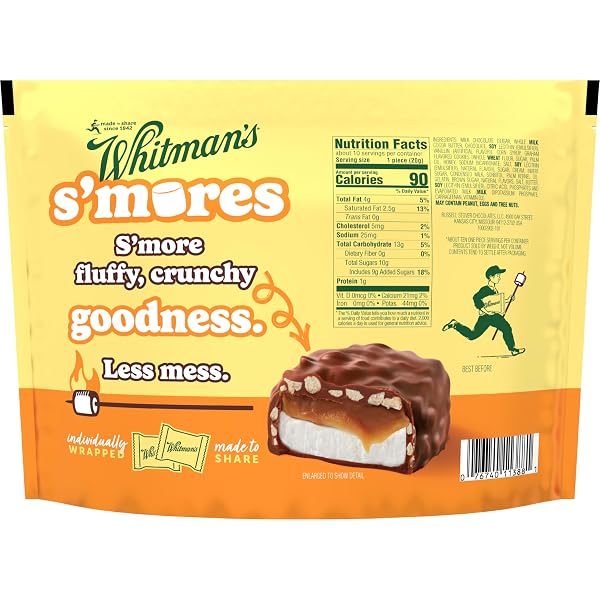 WHITMAN’S S’MORES CARAMEL MILK CHOCOLATE CANDY, BAG 7.3. OZ