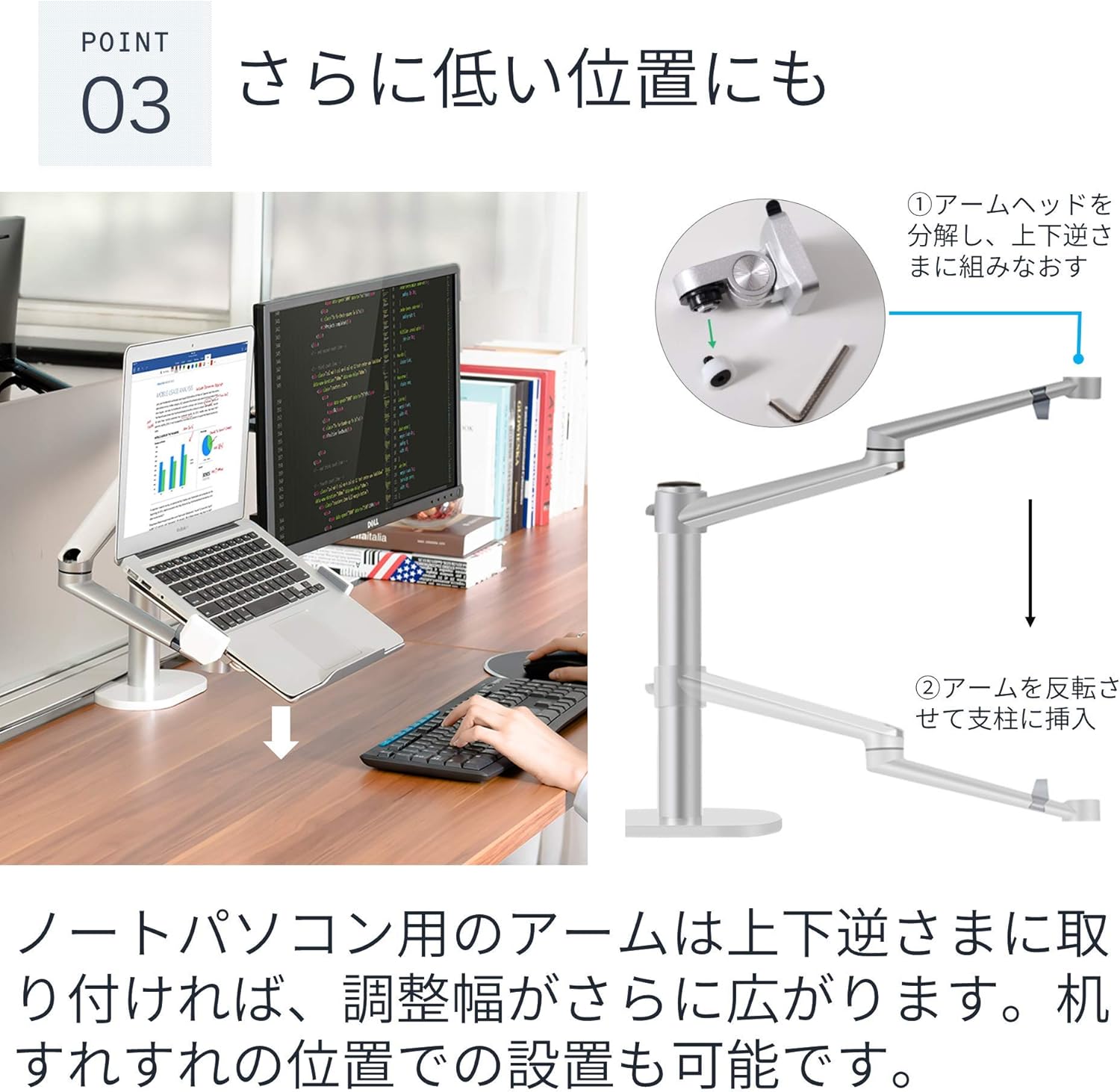 Amazon Loe ノートpc 液晶モニター デュアルアーム デスクマウント Loe モニタアーム スタンド 通販