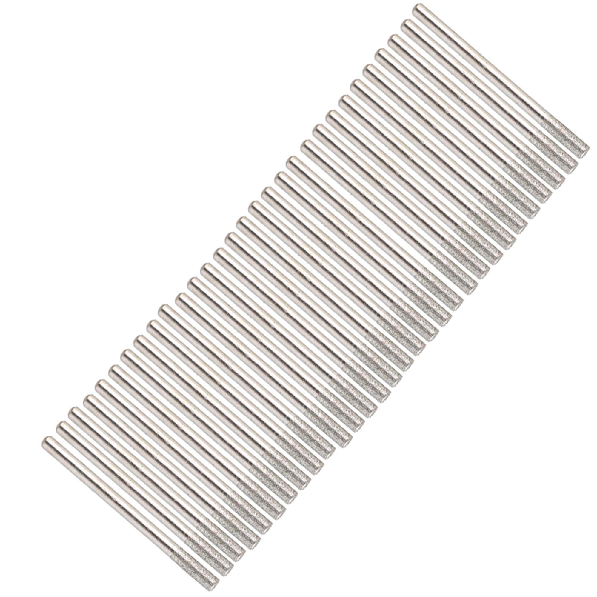 Mxfans 30 x Diamond Coated Rotary Burrs Tools 3.0mm Cylindrial Point Glass Drill Bits