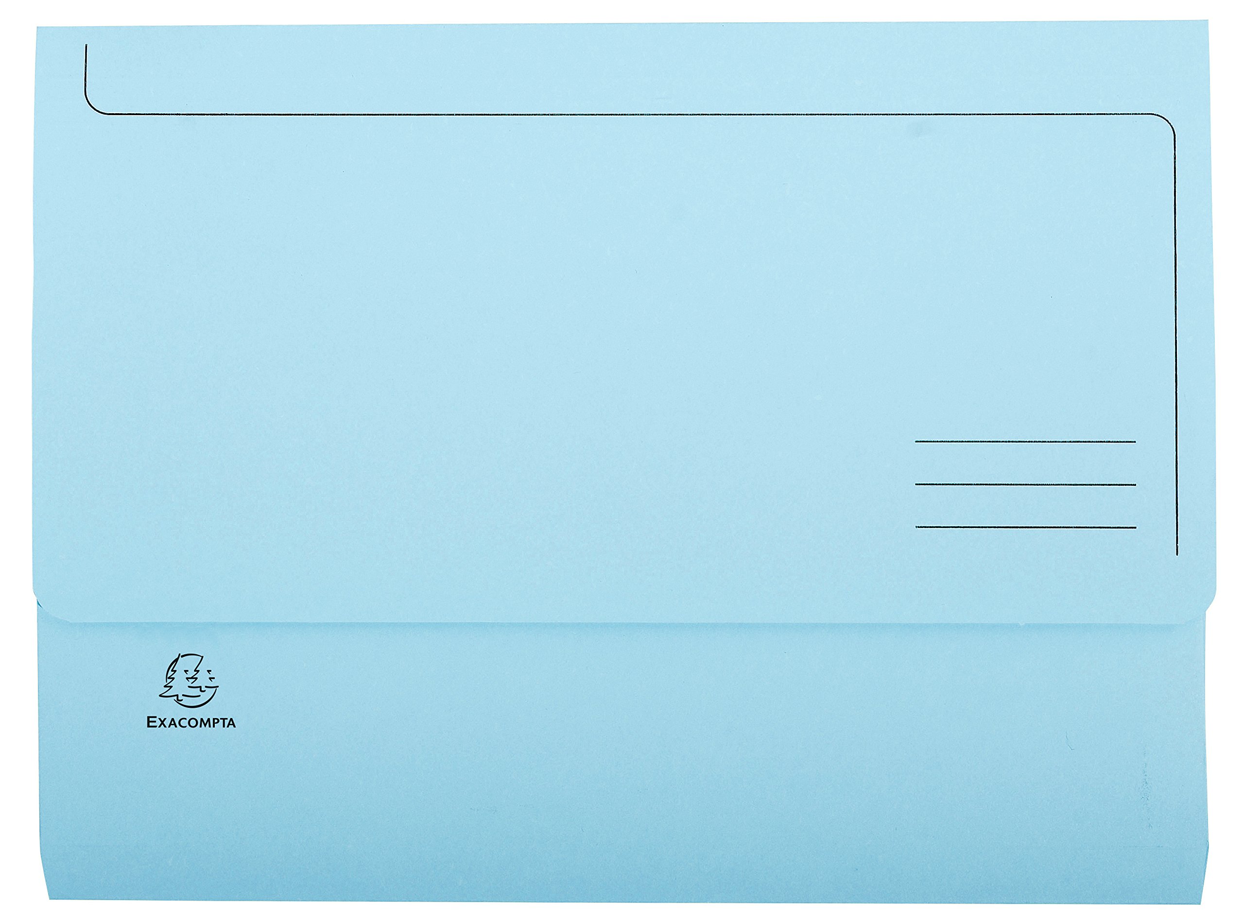 Exacompta - Ref 46772E - Super A4 Document Wallets - 245 x 325mm in Size, Suitable for A4 Documents, 3cm Expansion Gusset, 220gsm Card, PEFC-Certified - Blue (Pack of 50)