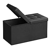 SONGMICS 30 Inches Folding Storage Ottoman Bench