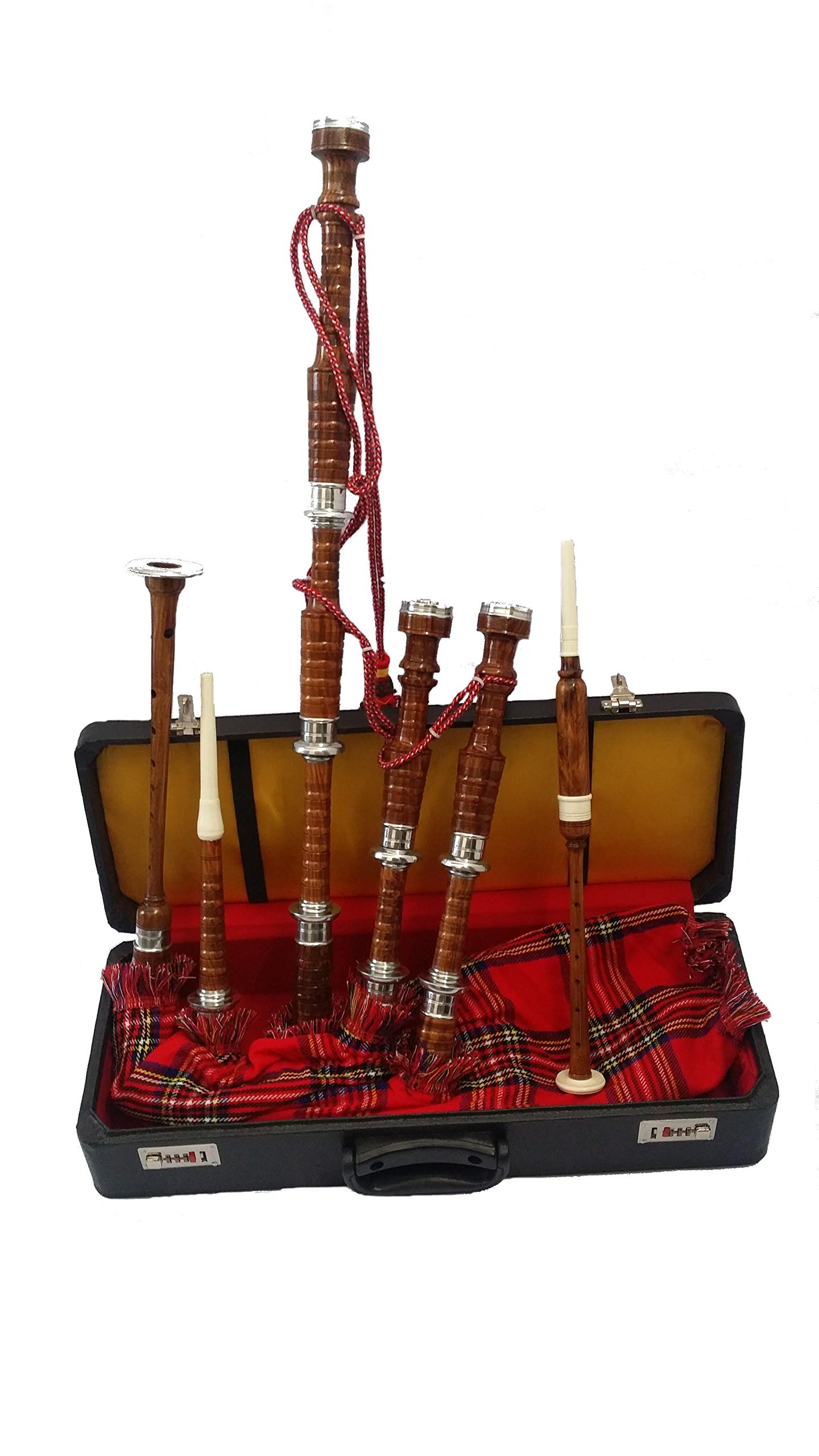 New Great Highland Bagpipes Natural Rosewood Silver Amounts/Full Size Bagpipe/Scottish Bagpipes Hard Case/Dudelsack/Gaita