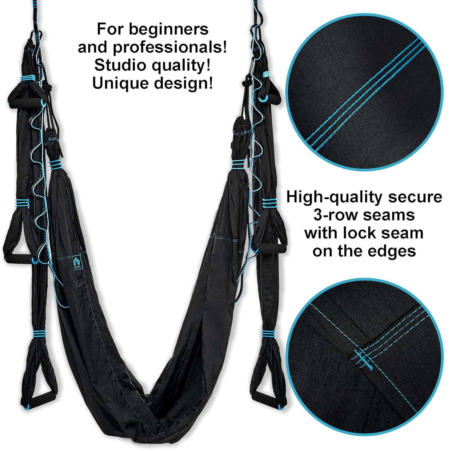 Women Men Kids Arial Acro Fly Yoga Black Yoga Hammock Extension Straps Ebook Antigravity Ceiling Hanging Yoga Sling Yoga Trapeze Kit Wide Flying Yoga Inversion Tool Aerial Yoga Swing Set