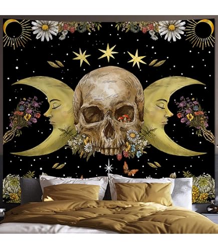 UHOMETAP Tapiz Gótico De Cabeza De Cabra, Pentagrama, Altar, Demonio, Baphomet, Satánico, Calavera Demoníaca, Tapiz Colgante De Pared Para Dormitorio, Sala De Estar, Dormitorio, 80 X 60 Pulgadas