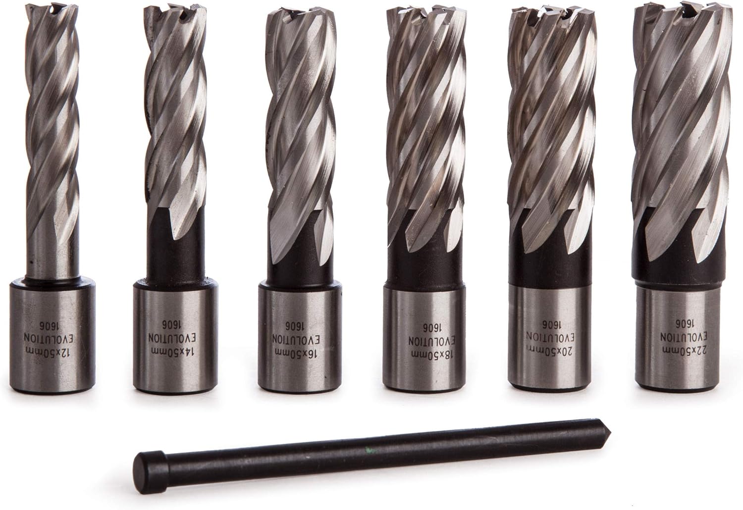 Evolution Long Series Magnetic Drilling Cutter Kit, 50 mm (Pack of 6) HTCCUTKIT6L, Silver - Image 3