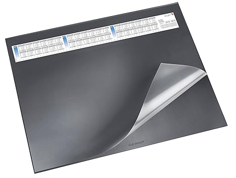 Läufer 44536 Durella DS Schreibtischunterlage mit transparenter Auflage und Kalender, 40 x 53 cm, rutschfeste Schreibunterlag