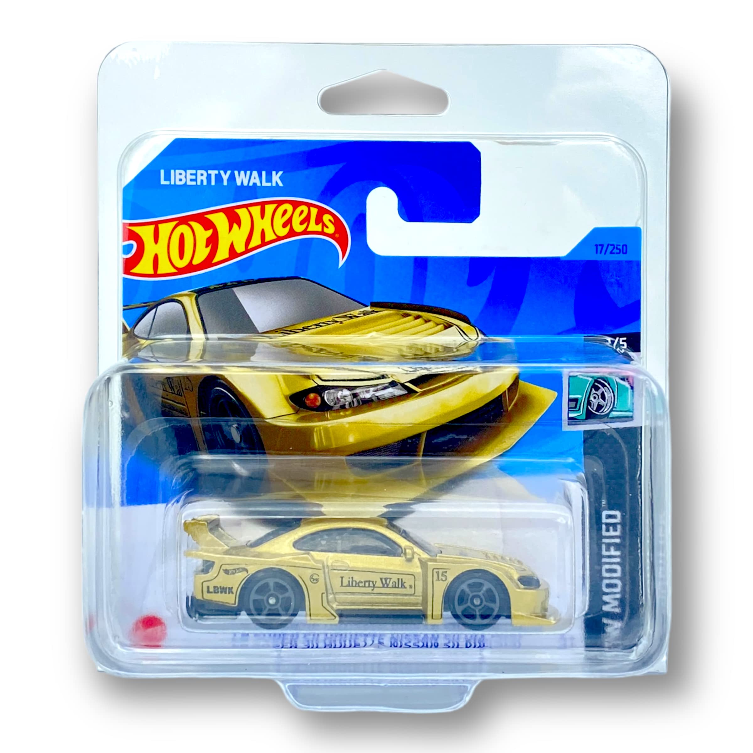 Hot Wheels LB Super Silhouette Nissan Silvia (S15) (Gold) 1/5 HW Modified 2023-17/250 (Short Card) *** COMES IN A KLAS CAR KEEPER PROTECTIVE COLLECTORS CASE *** HKK47