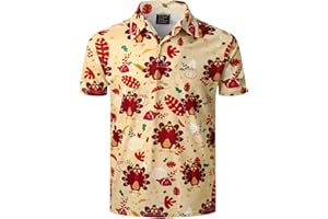 Men's Novelty Golf Polo Button Down Short Sleeve Shirt