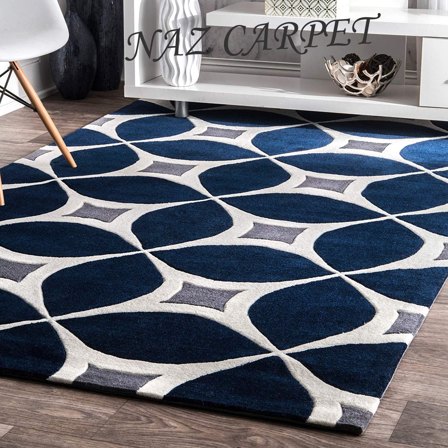 Buy Naz Carpet Handwoven Pure Woolen Modern Carpets Collection For Living Room Bedroom Drawing Room Floor Dining Hall 7x7 Feet Round Shape D Blue Online At Low Prices In India Amazon In