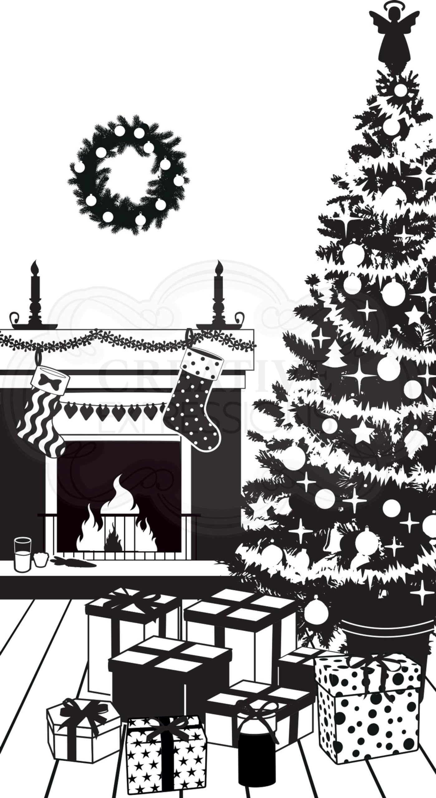 Designer Boutique Collection - The Night Before Christmas - Pre-Cut Rubber Stamp