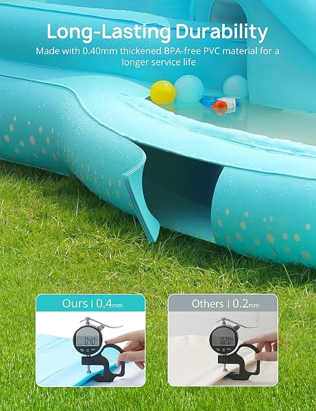 KIDDIE POOL, EVAJOY INFLATABLE PLAY CENTER KIDS POOL WITH SLIDE, WATER SPRAYERS THICKENED WEAR-RESISTANT FULL-SIZED SWIMMING POOL FOR KIDS TODDLER CHILDREN, GARDEN BACKYARD & INDOOR USE 111”X70”X61”
