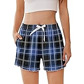 Ekouaer Womens Pajama Shorts Soft Comfy Ruffle Sleep Shorts 2026 Summer Casual Elastic Waist Pj Short with Pockets