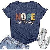 YITAN Women Nope Shirt Cute Graphic Tees