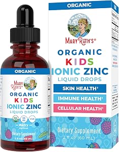 MaryRuth's USDA Organic Kids Ionic Zinc Liquid Drops, Berry, 2 oz | Zinc Supplements for Kids, Immune Support Supplement, Cog