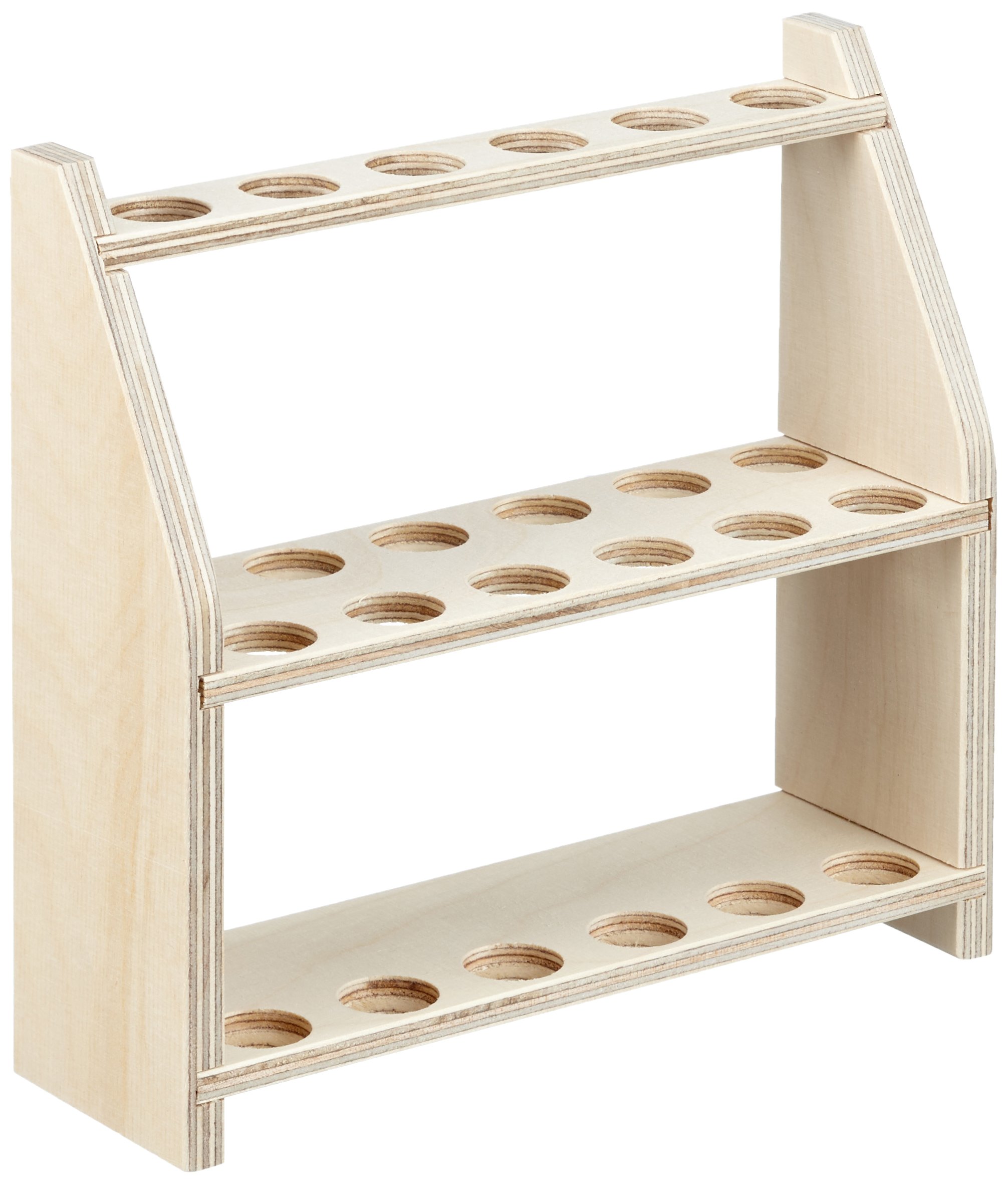 neoLab E-7053 Wooden Test Tube Rack for 12 Test Tubes over 2 Levels, Hole Diameter 20 mm