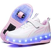 HHSTS Kids Shoes - New Upgraded with Wheels LED Light Color Shoes Shiny Roller Skates Skate Shoes Simple Kids Gifts Boys Girls The Best Gift for Party Birthday Christmas Day