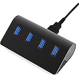 Sabrent Premium 4 Port Black Aluminum USB 3.0 Hub (30" cable) for iMac, MacBook, MacBook Pro, MacBook Air, Mac Mini, or any PC [Black] (HB-MC3B)