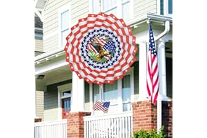 BUARO8AGA Hanging Wind Spinners Outdoor, American Flag Eagles Patriotic Wind Spinner 12in Large Metal 3D Art Kinetic Craft Spinner for Garden Sculptures Decor, Fourth of July Independence Day Gift