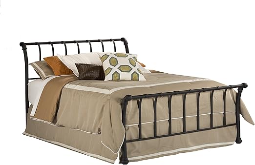 Hillsdale Furniture 1654bfr Janis Metal Sleigh Bed Set With Rails Full Textured Black