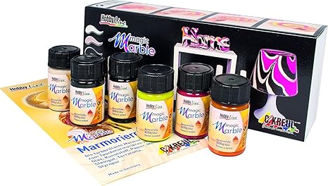 Kreul 73611 - Magic Marble Marmorierfarbe Set Crazy Style, zum Tauchmarmorieren von Holz, Glas, Kunststoff, Papier und Styrop
