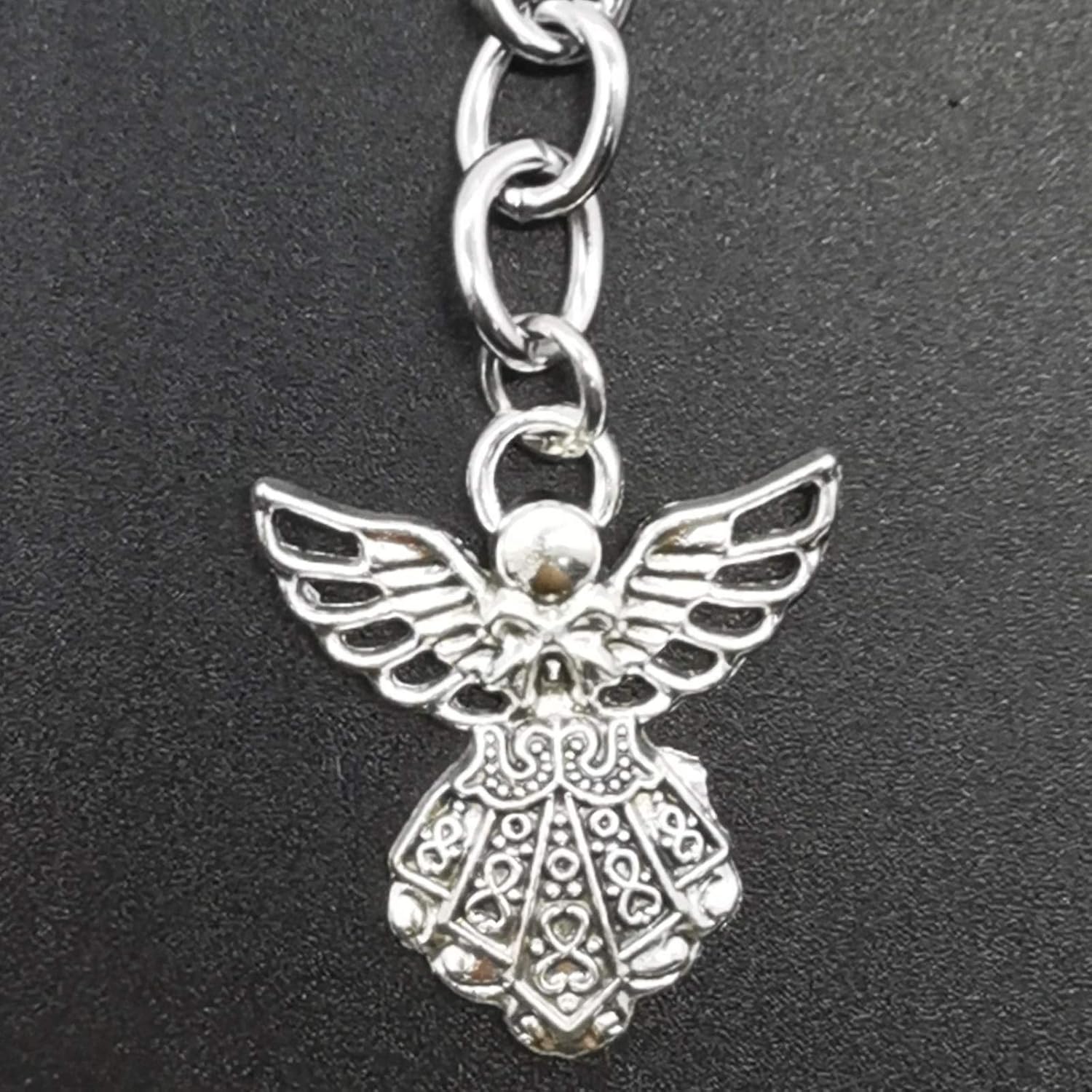 YOOHUA 50PCS 3.14inch Angel Keychain Angel Pendant Keychain Key Ring Silver Tone Guardian Angel Charm Keychain Key Ring at  Men’s Clothing store