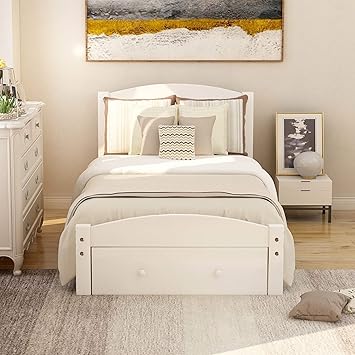 Amazon Com Eiiox Platform Bed Frame With Storage Drawer And Wood