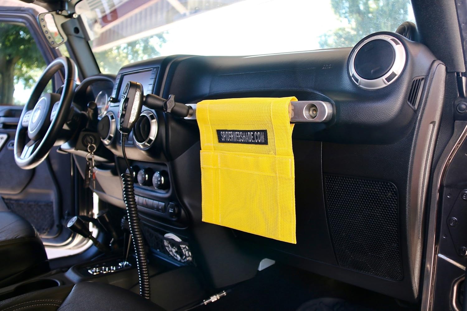 SPIDERWEBSHADE Jeep Wrangler Mesh GrabBag Passenger Accessory Storage Pouch Organizer USA Made with 5 Year Warranty in Yellow