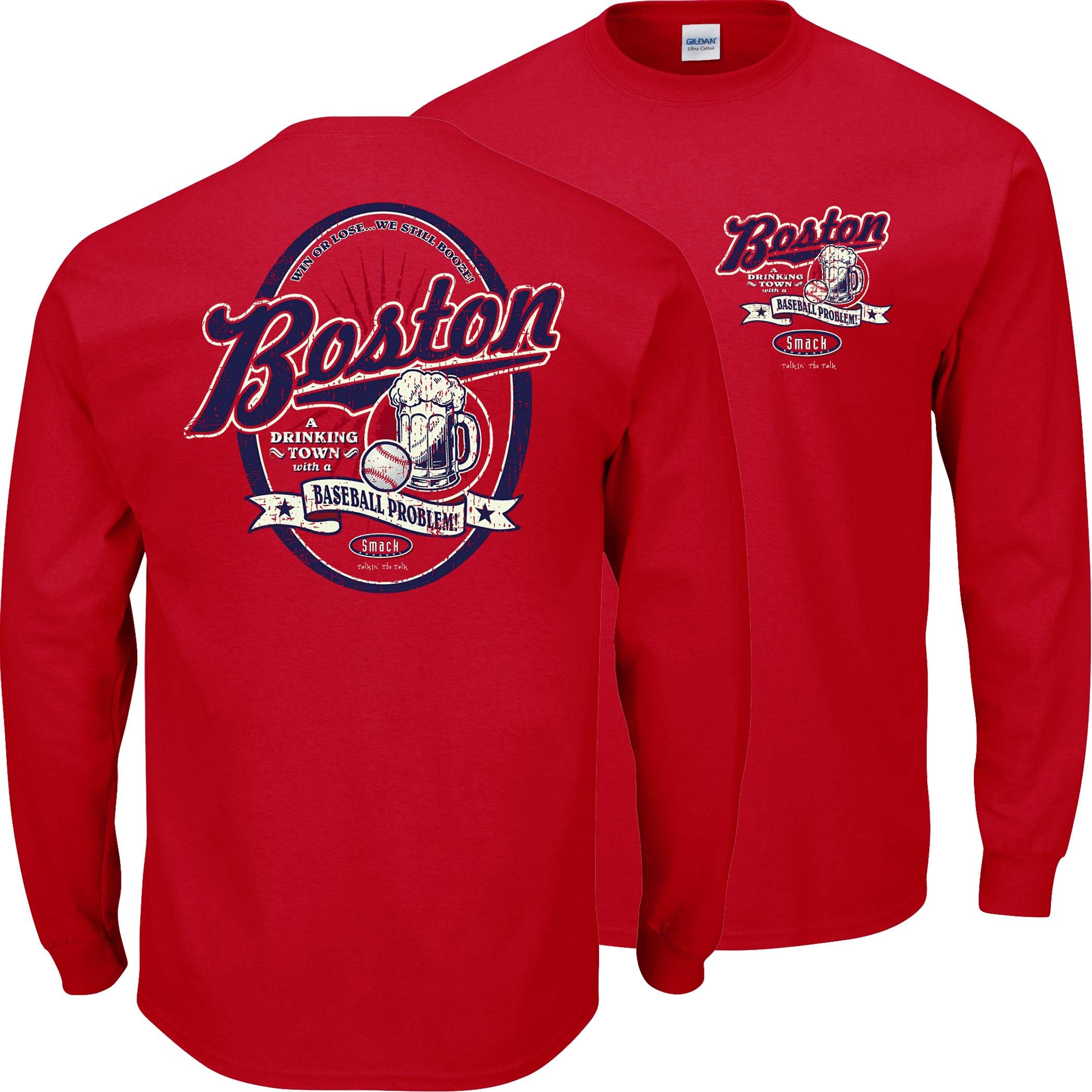 Boston Baseball Fans. A Drinking Town with a Baseball Problem T-Shirt (Sm-5X) or Sticker